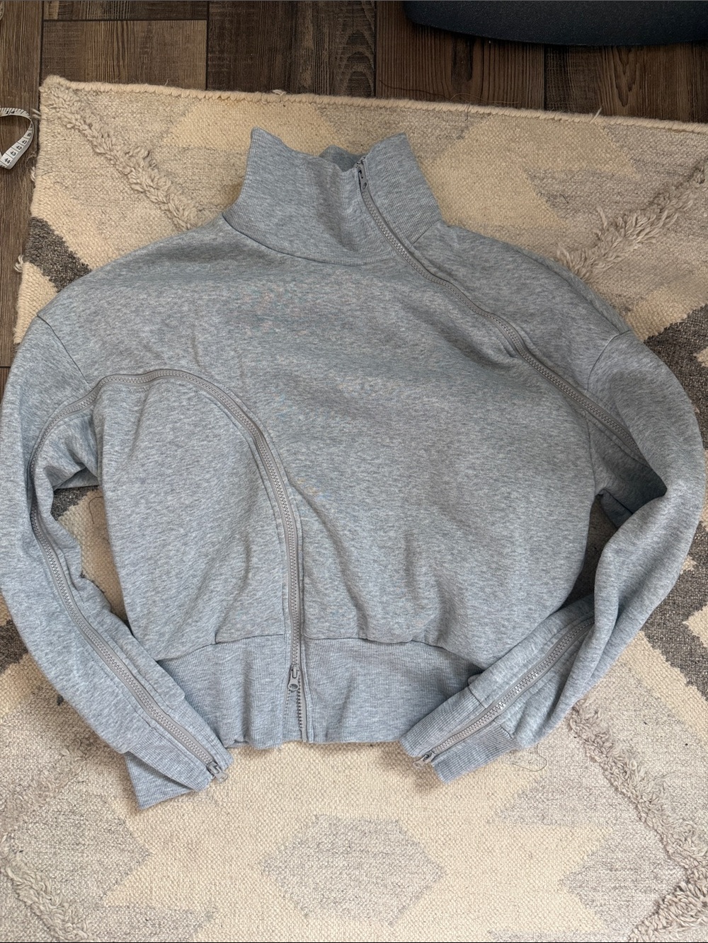 Gray Women's Zip-Up Funnel Neck Jacket